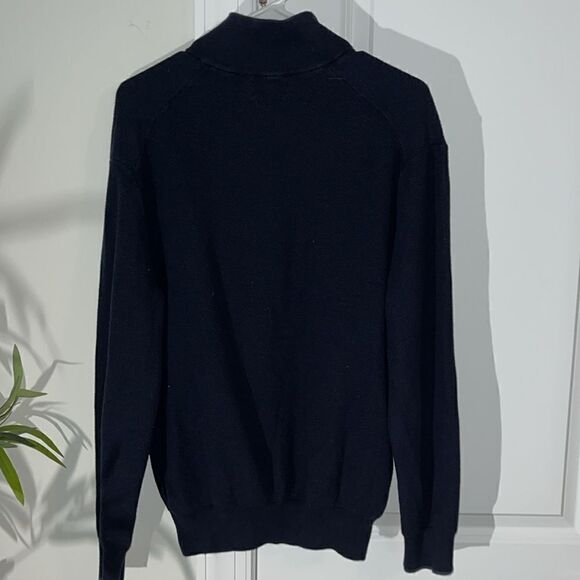 Navy Blue Polo by Ralph Lauren button neck Long sleeve sweater sweatshirt Pony-L - Picture 5 of 6